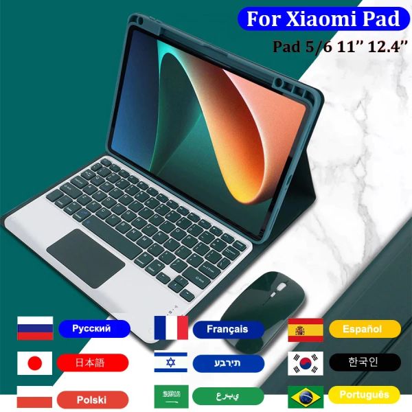 CASE CASE CLAVIER POUR XIAOMI PAD 5 11 '' / PAD 5 PRO 12.4 '', Bluetooth Clavier Funda Cover Xiaomi Pad 6/6 Pro 11 '' avec support de crayon