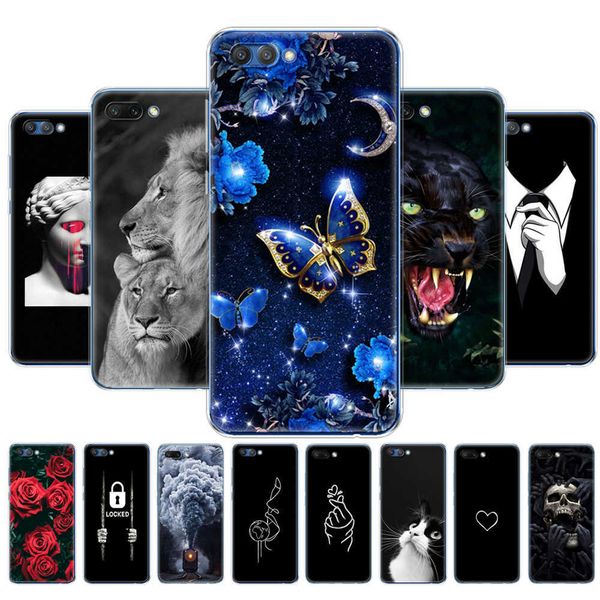 Estuche para Huawei Honor V10 VIEW 10 Soft TPU Back Silicon Phone Cover Etui Impresión protectora Coque