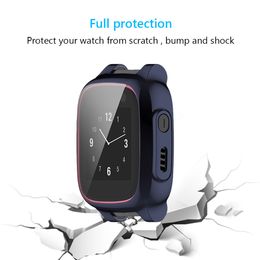 Couvre-boîtier + verre pour xplora x5 Play Smart Watch Full Protector Placage durable Shell Hard avec un film en verre trempé HD