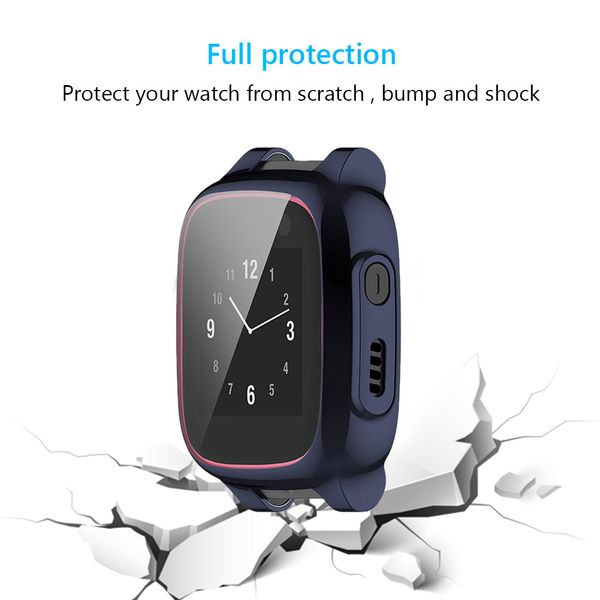 Couvre-boîtier + verre pour xplora x5 Play Smart Watch Full Protector Placage durable Shell Hard avec un film en verre trempé HD