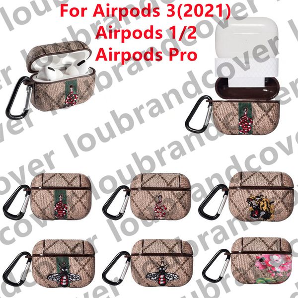 Étui pour Airpods, accessoires de casque, airpods pro 2 3ème 2ème air pod 3 pros, étui de styliste abeille, serpent, motif tigre, protection pour écouteurs Bluetooth, boîte de Charge, sacs à crochet