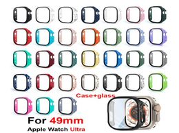 Coque pour Apple Watch S8 Ultra 49 mm avec protecteur d'écran en verre trempé HD, coque de protection rigide en PC pour iwatch série 8 78300375