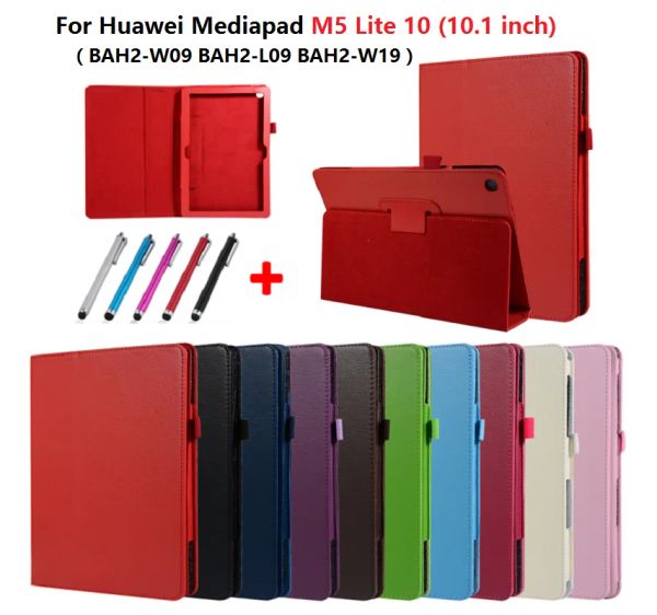 Case pour Huawei MediaPad M5 Lite 10 Case 10.1 pouces BAH2W09 BAH2L09 BAH2W19 Tablette Case Pold Stand Flip Shell M5 Lite 10 1 10.1 