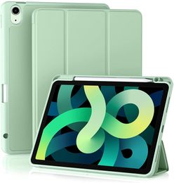 Estuche para iPad 10.2 10th 9th 8th 7th 9.7 5/6th Air 2/3/4 10.5 10.9 Pro 11 Mini 6 5 4 3 2 1 Slim Smart Case Funda trasera suave con portalápices