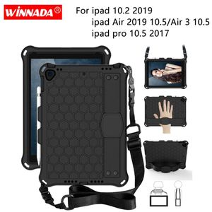 Case pour iPad 10.2 Case 8th A2270 Couverture de tablette pour iPad 10.2 7th Kids Cover pour iPad Air 3 10.5 Pro 10.5 Case 9th Gen A2602 + STRAP