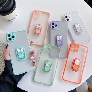 Case voor iPhone 12 Pro Mini 12Pro Max Frosted Feeling Camera Protection Case met telefoonhouder voor iPhone 11 XS XR X 6 7 8 Plus