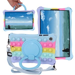 Case For Lenovo Tab M10 3rd Gen M10 Plus 10.6 inch Handle Grip 360 Rotating Stand Tablet Cover Soft Bubble Silicone Kids Shockproof Cases