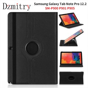 Case voor Samsung Galaxy Tab Note Pro 12.2 inch P900 P901 P905 SMP900 Tablet Case 360 Roterende beugel Klaasleer Leer Cover