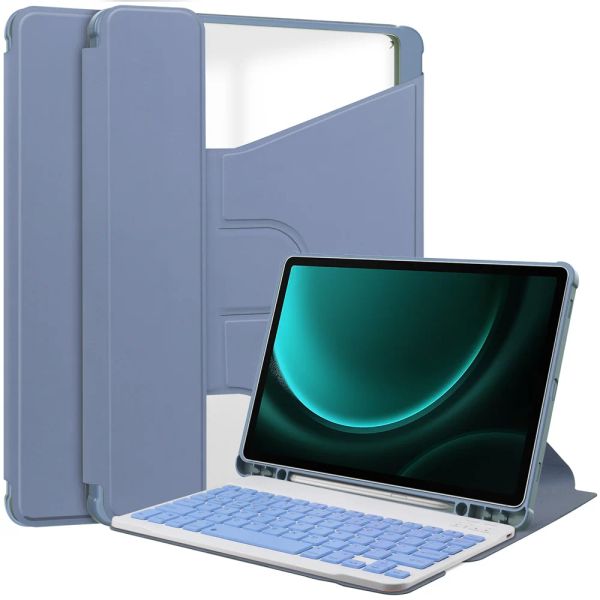 Case pour Samsung Galaxy Tab S9 Fe Plus Case 2023 Tablet Case Flip Stand Clavier Shell pour Galaxy Tab S9 Fe Plus avec couvercle à fente de stylo