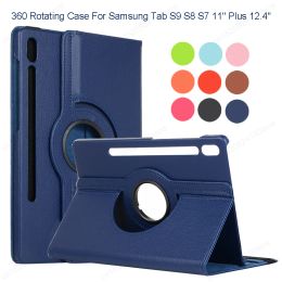 Case For Samsung Galaxy Tab S9 S8 Ultra 14.6 S7 Plus FE 12.4 Case 360 Rotating Stand Tablet Cover for Samsung Tab S9 S8 S7 11" Case