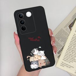 Case voor Vivo V27E V27 V27PRO 5G Cactus Bear Matte Siliconen Schokbestendige mobiele telefoon Back Cover Vivov27 V27 E V 27 Pro Capa Funda