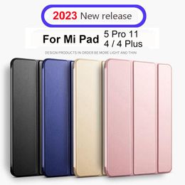 Étui pour Xiaomi Mi Pad 4 Plus / Pad4 Smart Case Tablet Silicon PU Leather Couvercle Mipad 5 Case Pro 11 Sleette de manche complète de protection complète