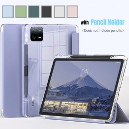 Case pour xiaomi mi pad 5 6 cas 11 "Trifold transparent porte-crayon Smart Cover pour Xiaomi Pad 6 5 Pro Case pour MI Pad 6 Pro 2023