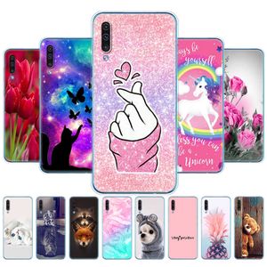 Pour Samsung Galaxy A50S étui peint souple en silicone TPU couverture arrière de téléphone Fundas pleine 360 Coque de protection pare-chocs