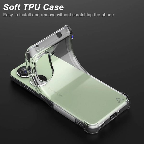 Caso para Zenfone 10 10Z Four Corners Clear Soft TPU TPU Teléfono Cubierta a prueba de choque para Asus Zenfone 9 AI2202-1A006EU