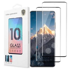 3D Case courbe Coucée de protection en verre trempé de protecteur Collu latéral pour Samsung Galaxy S24 S23 Ultra S22 S21 S20 Plus S10 5G S9 S8 Note 20 10 9 avec emballage