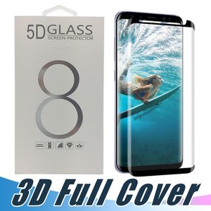 Buen protector de pantalla de vidrio templado Estuche amigable con pegamento lateral curvo 3D para Samsung Galaxy S22 S21 S20 Ultra S10e S8 S9 S10 Plus Note 20 10 9 8 con paquete minorista