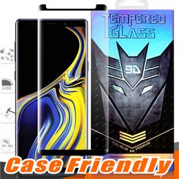 Case-vriendelijk Volledige lijm Kleine versie Gehard glas voor Samsung Galaxy Note 20 ultra10 9 8 S10 S9 Plus Edge 3D Curve Clear Screen Protector