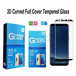 Screen Protector 3D Gebogen Gehard Glas Voor Samsung Galaxy S23 S22 S21 S20 Note 20 Ultra S10 S8 S9 Plus note 10 Note8 Note9 S10E Film
