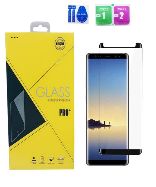 Vidrio templado amigable con la funda para Galaxy S9 S8 Plus Protector de pantalla de cubierta completa curvada 3D para iPhone X 8 7 6s Plus7964345