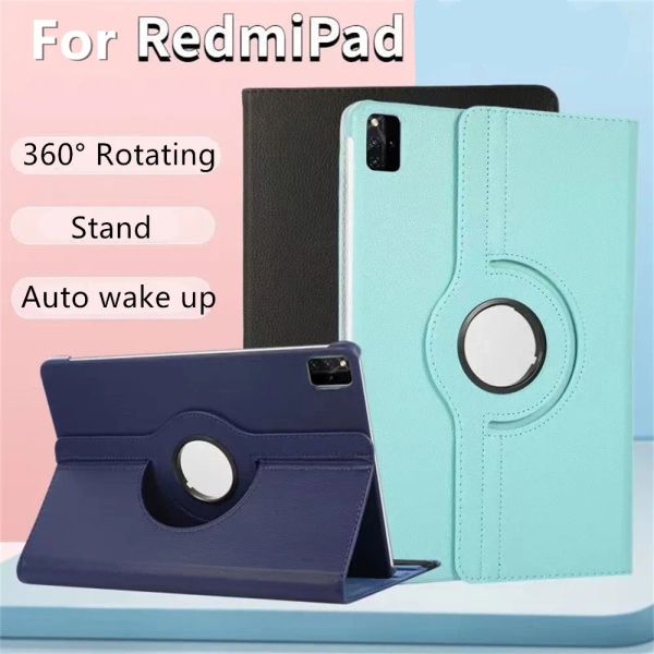 Case Funda pour Xiaomi Redmi Pad Se Case 11 pouces 2023 Redmi Pad 10,61 m Pad 5 6 Pro 11 pouces 360 Rotation Stand Flip Tablet Cover Caxe