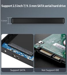 Case HD externo USB 3,0 à 2,5 pouces SATA HDD SSD Boîte de disque de disque dur externe pour Smartphone PC pour ordinateur portable PS5