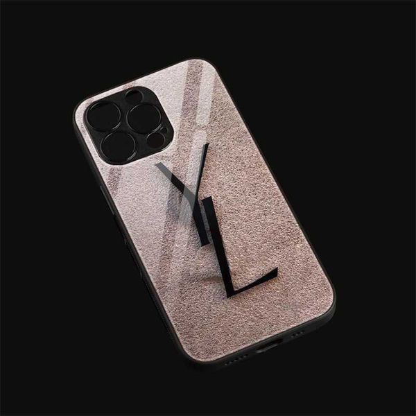 Funda Iphones Iphone14 Espejo de vidrio templado Retoque para 14Pro Max Mimi 13 12 11 Xr Xs X 7 8 Puls Iphone 6 Fundas para teléfono de diseñadorN1