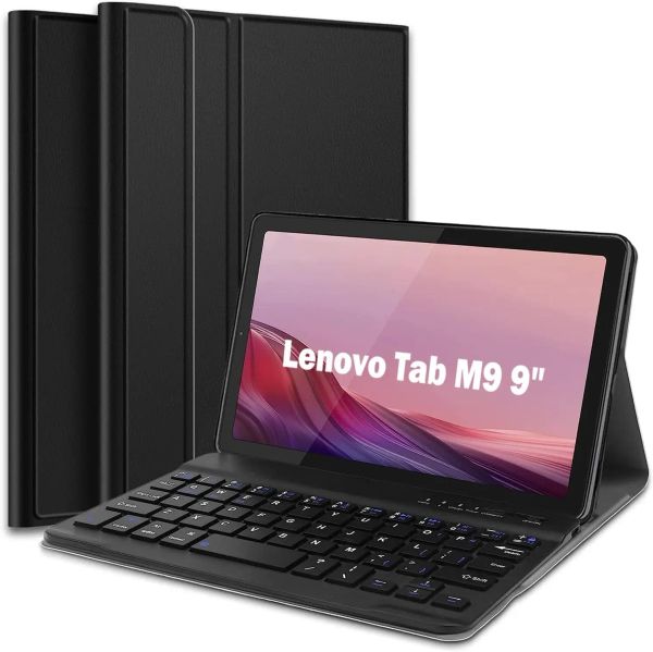 Case de clavier pour Lenovo Tab M9 2023 Release 9 pouces Tablet TB310FU TB310XU avec support de cuir PU mince magnétique détachable