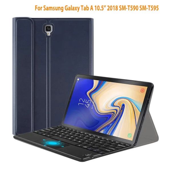 Boîtier de clavier pour Samsung Galaxy Tab A 10,5 SM T590 T595 Couvercle de clavier sans fil avec pavé tactile intégré Trackpad