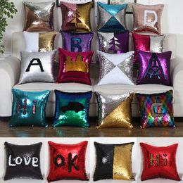 Case Mermaid Magic Pillow Throw Reversible Sequins Decorative Cushion Cover Pillowcase for Couch Sofa Bed Xmas Christmas Gifts X 16 Inches case