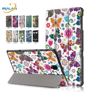 Case Nieuwe ultrathin gedrukte PU Leather Case voor Samsung Galaxy Tab A 10.5 2018 T590 T595 T597 MAGNET SMART TABLET COVER+Film+Stylus