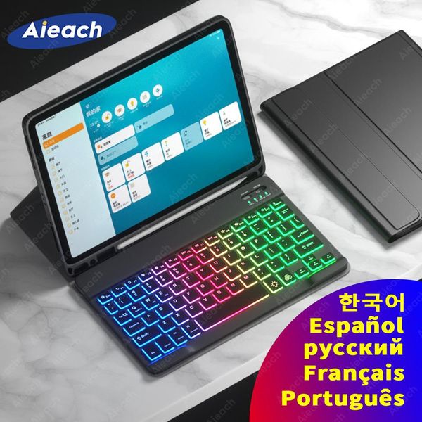 Case Rainbow Keyboard Case para iPad Pro 11 Case 2021 2020 con estuche por soporte para lápiz para iPad 6th 7th 8th 9th Generation Air 2 4 5 Case