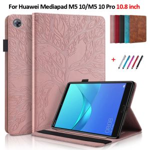 Cubierta de la tableta de caja para Huawei MediaPad M5 10.8 pulgadas CMRAL09/W09/W19 Cubierta de soporte de billetera de flip para el árbol para huawei M5 10 Pro Case