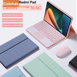 Case Tablet Cover voor Redmi Pad 10.61, toetsenbordcase voor Xiaomi Pad 5 Pro 11 12,4 inch, afneembaar Bluetooth -toetsenbord voor MI Pad 6 Pro