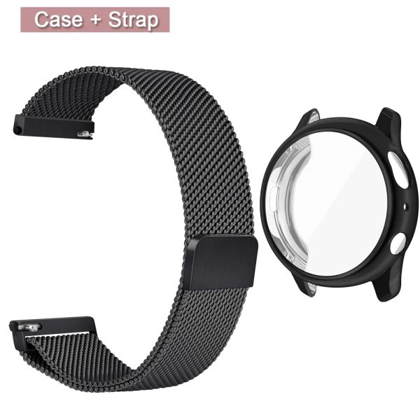 Boîtier + sangle de montre pour Garmin Venu 2 plus 2s vivoactive 3 4s 4 Bracelet de bande de montre magnétique métal