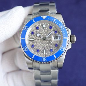 Kast met diamant herenhorloge automatisch mechanisch 40 mm saffier lichtgevend damespolshorloge waterdicht Montre De Luxe