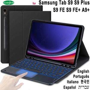 Case met toetsenbord voor Tab S9 A9 A9 FE -verlichte Galaxy Plus Magnetic Cover Disachable toetsenbord 240424