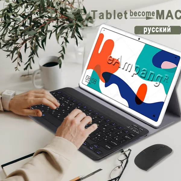 Étui avec clavier russe souris pour Huawei Mediapad T5 10 M5 lite 10.1 8 M5 10 Pro M6 10.8 Matepad 10.4 Pro 10.8