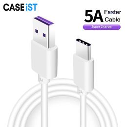 CASEiST 5A snellaadkabel 1m 3ft 1,5m 2m 6ft meter Supersnelle mobiele telefoonoplader USB Type C Micro mobiele celsynchronisatiegegevens Witte PVC-kabels voor telefoon Samsung Android PC