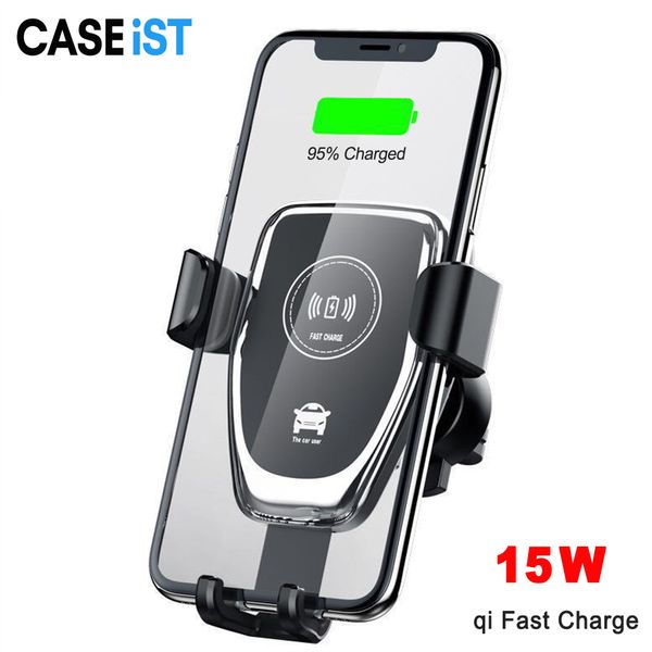 Caseist 15W Car Chargeur sans fil Porte de téléphone QI CHARGE FAST CROLAGE AUTO CRINGAGE UNIVERSE UNIVERT