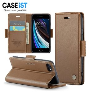 CASEiST Retro lederen flip portemonnee telefoon magnetische hoesjes kickstand houder creditcard geldvakken zak PU mobiele cover tas voor iPhone 15 14 13 12 11 Pro Max XR XS 7 8 Plus