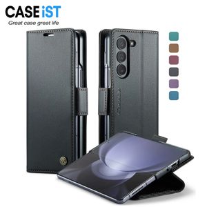 CASEiST Retro lederen flip portemonnee telefoonhoesjes kickstand houder kaartgeld slots zak PU mobiele cover tas voor Samsung Galaxy Z Fold 5 4 S23 22 21 20 10 Ultra Plus FE Plus