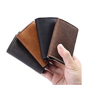 Casekey Desinger Porte-cartes de crédit mince Rfid en cuir pour homme Portefeuille pour homme et femme