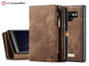 Caseme véritable étui de téléphone en cuir pour Samsung Galaxy Note 9 Remarque8 Étui de portefeuille à fermeture éclair multi-fonctionnel pour Galaxy S9 S9 plus S8 S81758244