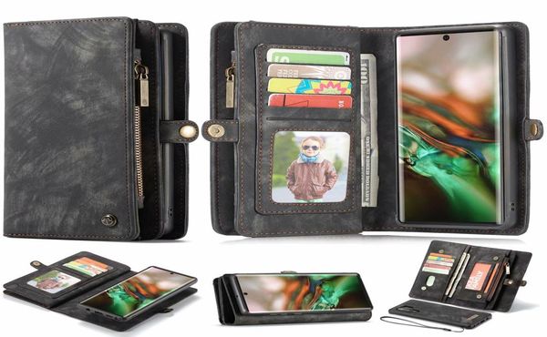 Caseme-funda de cuero 2 en 1 con cierre magnético, billetera con tapa para Samsung Galaxy Note 10 Plus S10E S10 S9 A80 A90 A70 A50 A302057213