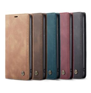 Caseme Lederen Cases voor iPhone 13 12 11 Pro Max Mini 8 Plus Samsung Galaxy S10 S20 S21 Magnetic Case