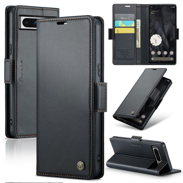 CaseMe étuis portefeuille en cuir à rabat pour Google Pixel 8 Pro 7A pli antichoc fentes pour cartes titulaire couverture de téléphone