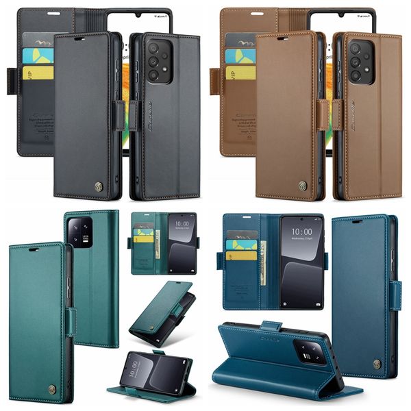 Caseme Plain PU Leather Wallet Cases para Iphone 15 14 Pro Max Plus 13 12 11 XR XS MAX X 8 7 Plus Iphone15 Ranura para tarjeta de crédito Pocket Phone Flip Cover Holder Business Pouch