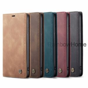 Caseme PU Lederen Cover Cases voor iPhone 12 11 PRO XS MAX XR 8 7 6 Plus Samsung S21 S20 Ultra Note20 Magnetische Flip Wallet Case