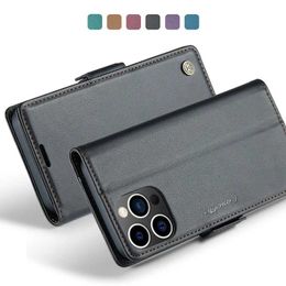 Caseme Pu Plain Leather Wallet Case pour iPhone Pro Max Plus XR XS MAX X plus carte de crédit iPhone Slot Pocket Phone Flip Cover Holder Kickstand Pouch